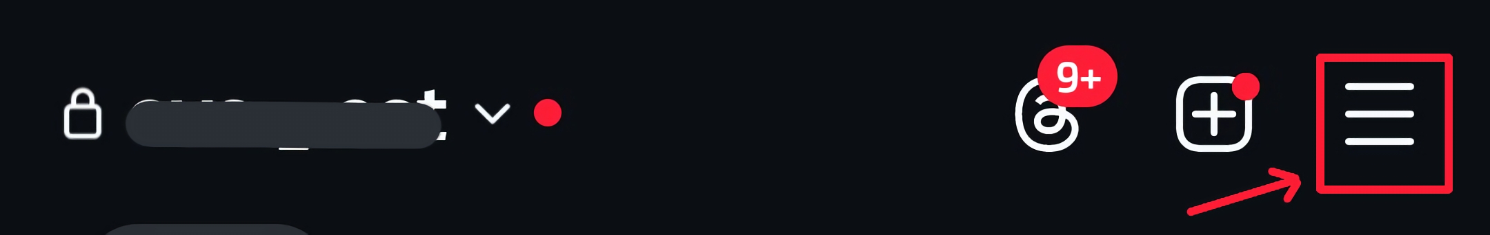 Instagram Settings menu showing three lines and Settings option